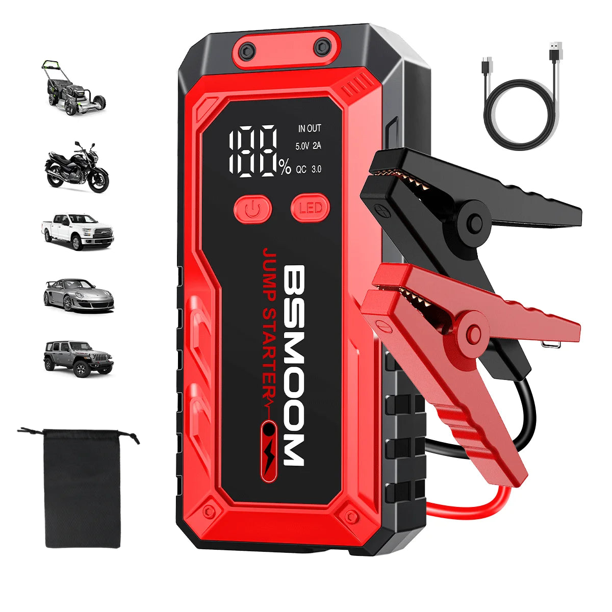 7000A Car Jump Starter Big Power Bank Car Battery Booster 12V Car Starting Device for Petrol 9.0L Diesel 8.0L