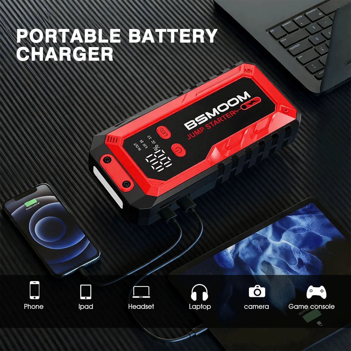 7000A Car Jump Starter Big Power Bank Car Battery Booster 12V Car Starting Device for Petrol 9.0L Diesel 8.0L