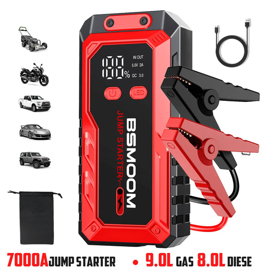 7000A Car Jump Starter Big Power Bank Car Battery Booster 12V Car Starting Device for Petrol 9.0L Diesel 8.0L