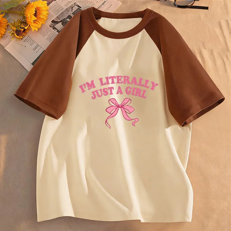 Aesthetic Girl Statement Graphic Baseball Tee