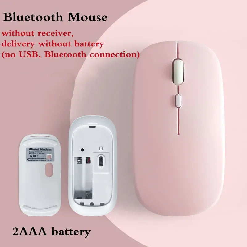 Bluetooth 5.0 Wireless Mouse Ultra Slim Portable Silent Ergonomic for Laptop Tablet PC MacBook Phone Adjustable DPI Ergonomic