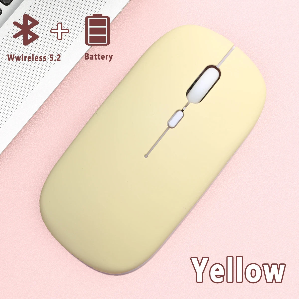 Bluetooth 5.0 Wireless Mouse Ultra Slim Portable Silent Ergonomic for Laptop Tablet PC MacBook Phone Adjustable DPI Ergonomic